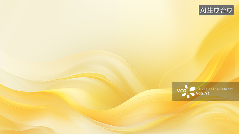 【AI数字艺术】黄色的波浪形线条抽象背景图片素材
