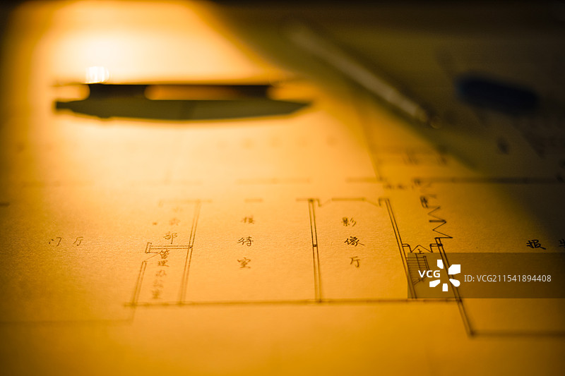 手绘建筑平面图图片素材