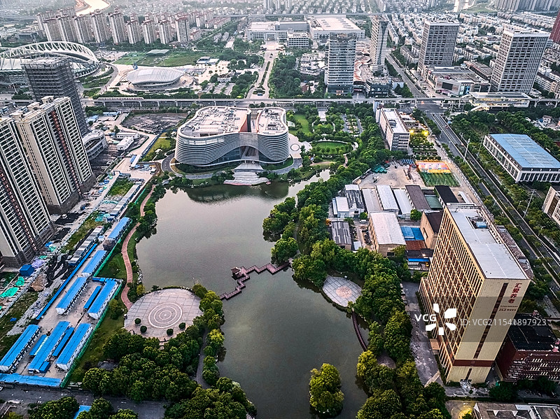 航拍安徽省芜湖市文化公园图片素材