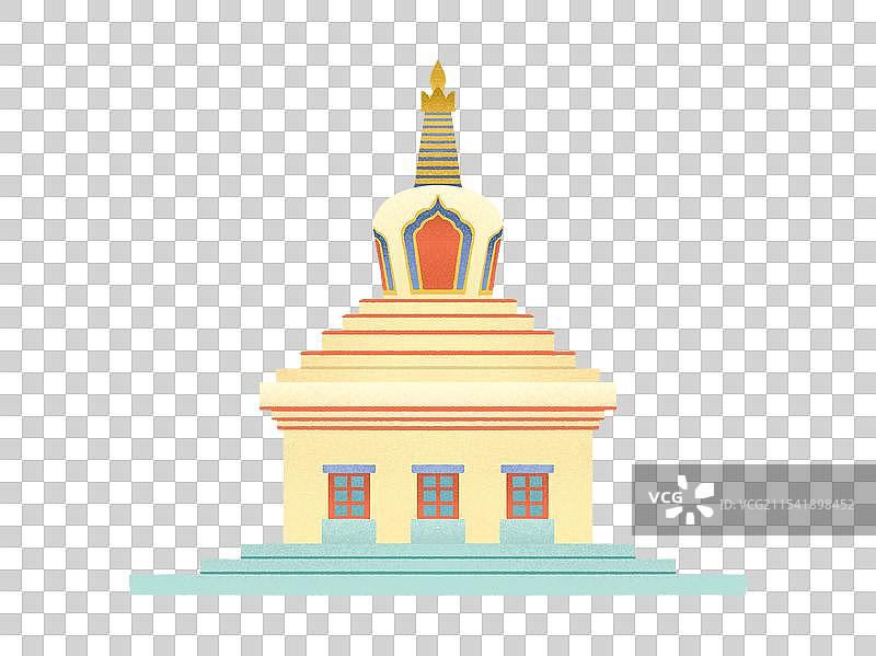 内蒙古呼和浩特地标建筑插画元素-图片素材