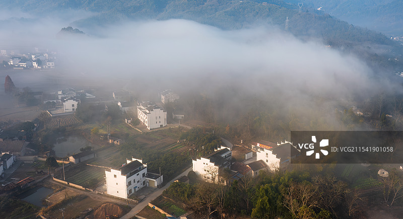 航拍查济古镇图片素材