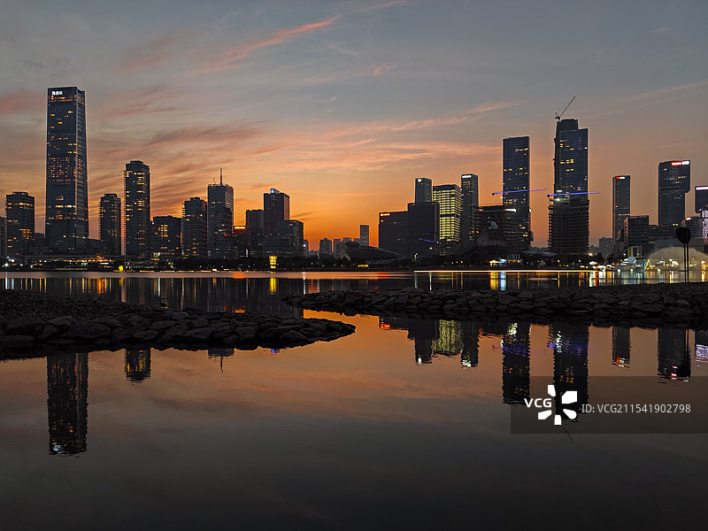 深圳人才公园晚霞图片素材