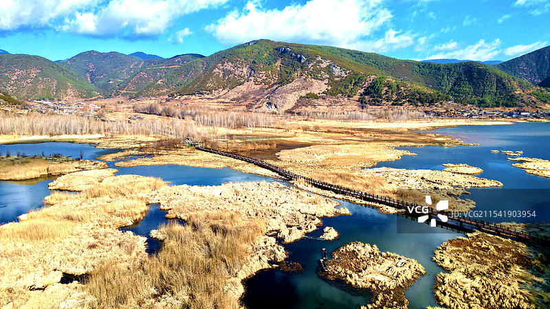 云南泸沽湖走婚桥图片素材