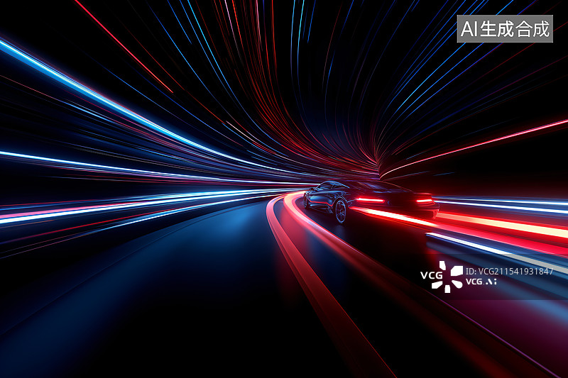 【AI数字艺术】速度感光线图片素材