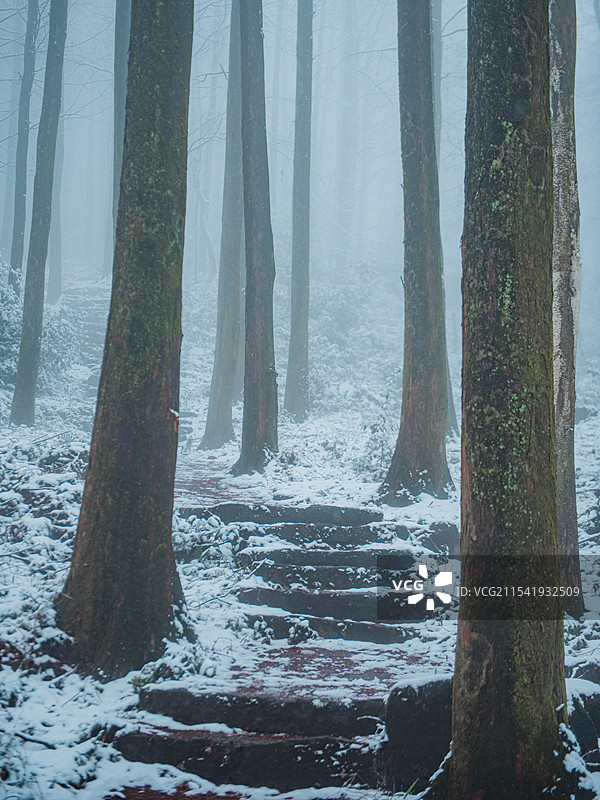 成都天国寺的雪景图片素材