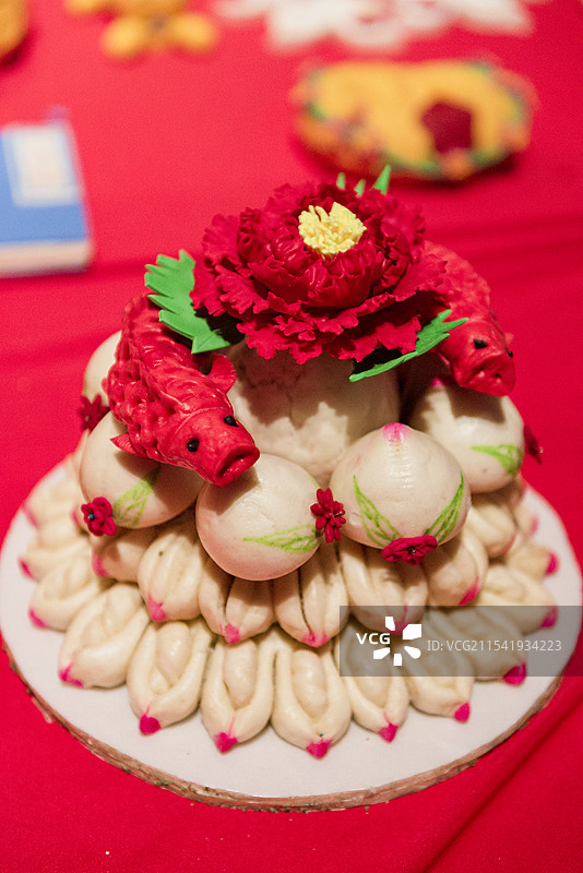 中国传统美食花馍手工面食面塑图片素材