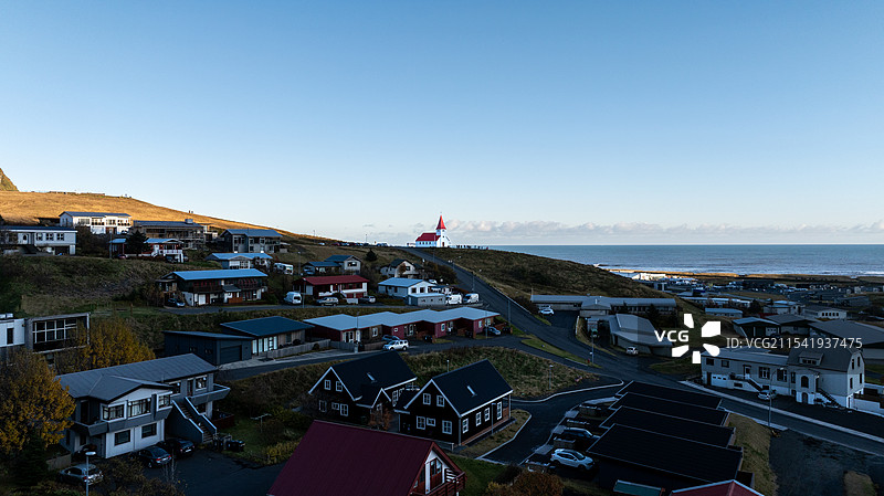 冰岛维克镇航拍图片素材