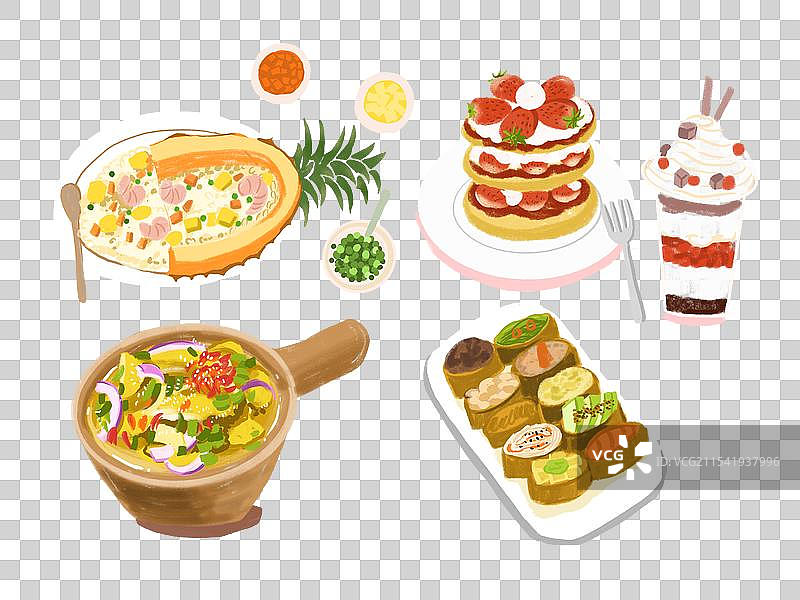 美食插画图片素材
