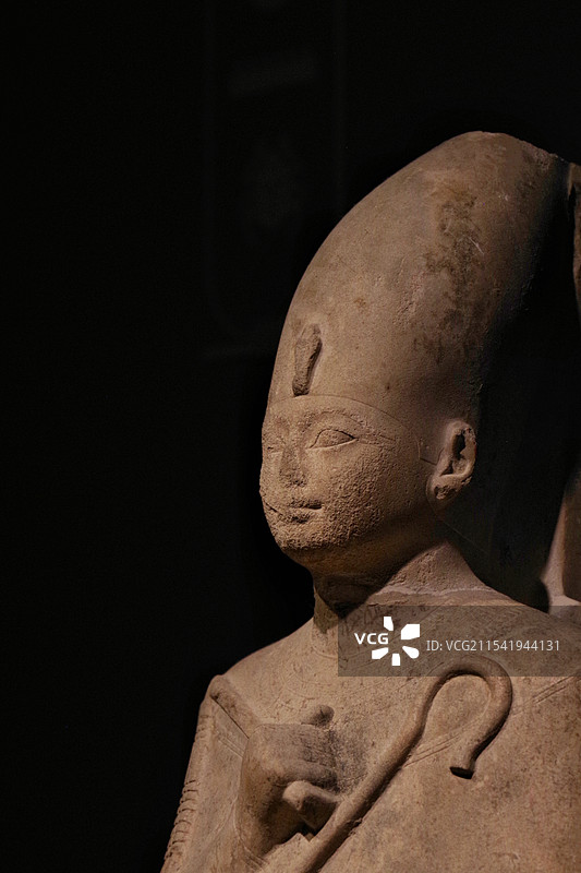 图特摩斯三世坐像 新王国时期 索哈杰省博物馆藏 摄于上海博物馆“金字塔之巅：古埃及文明大展”图片素材