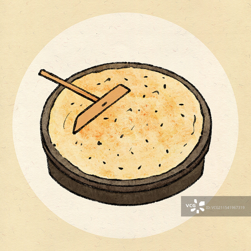 天津美食国风插画-煎饼果子图片素材