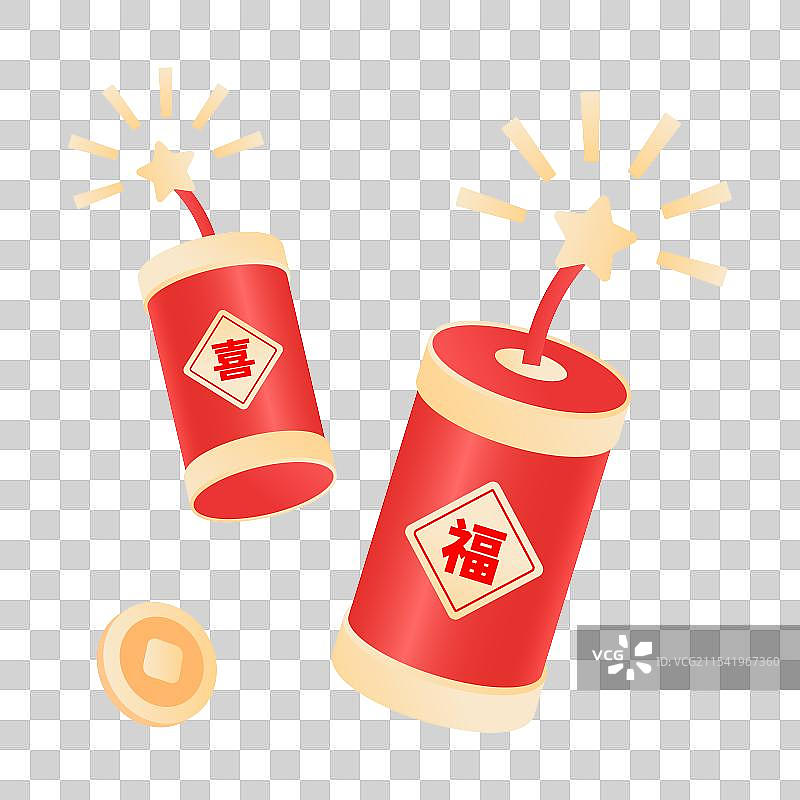 新年鞭炮免抠元素图片素材