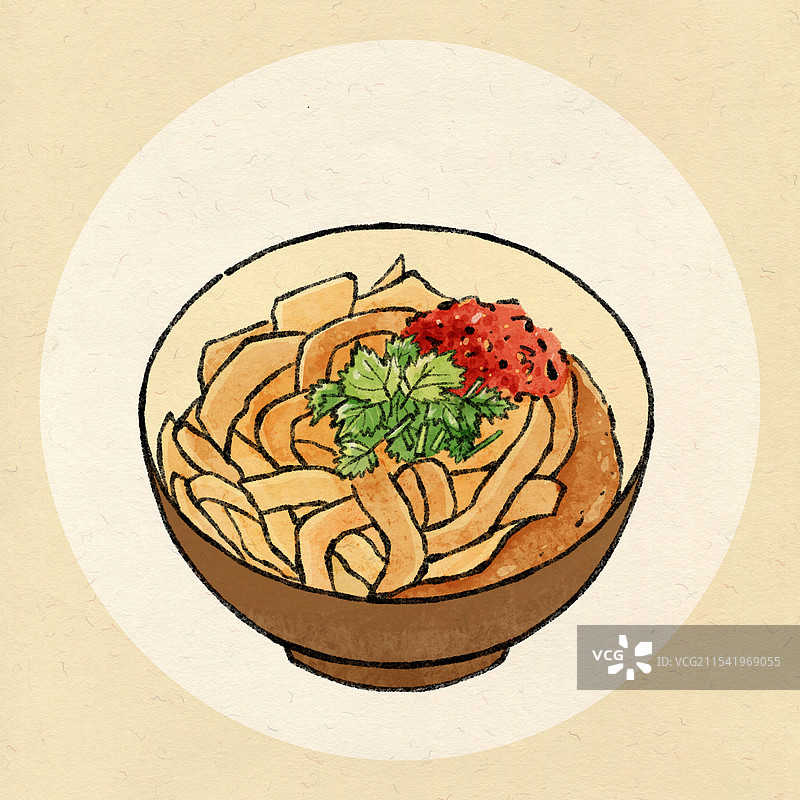 天津美食国风插画-嘎巴菜图片素材