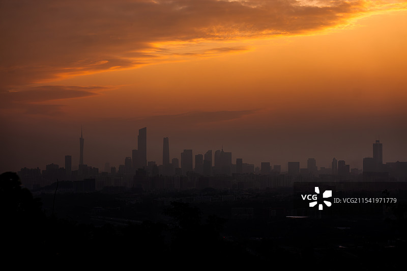 日暮剪影 广州三件套图片素材