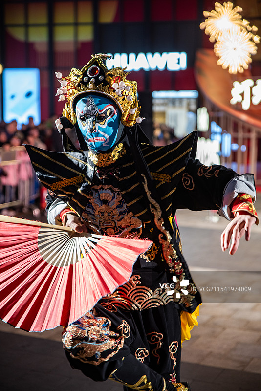 川剧变脸-街头表演-中国戏剧图片素材