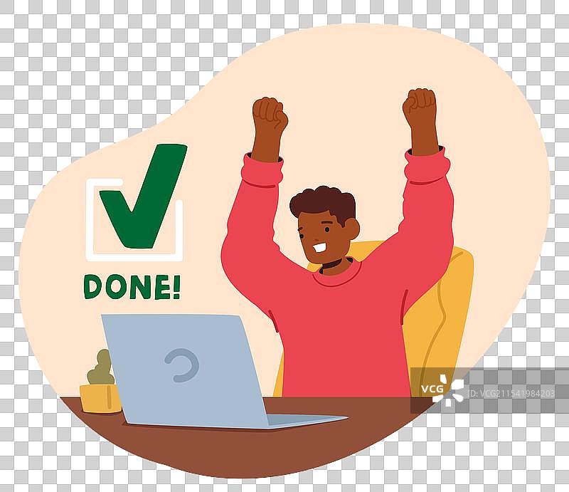 穿着红色毛衣的快乐男学生角色图片素材