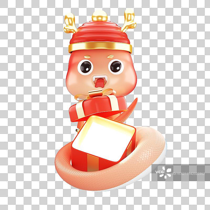 灵动新年蛇年吉祥物图片素材