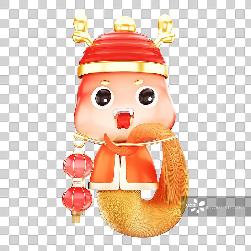 灵动新年蛇年吉祥物图片素材