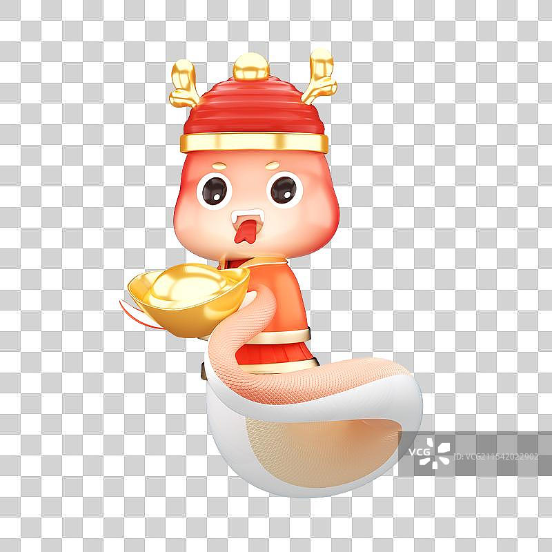 灵动新年蛇年吉祥物图片素材