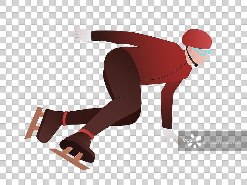 短道速滑运动插画元素图片素材