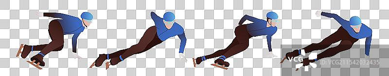 短道速滑运动插画元素图片素材