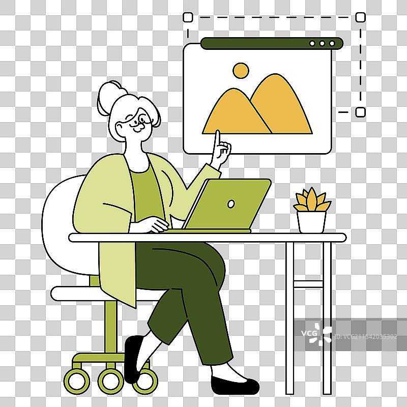 年长的女商人插图图片素材