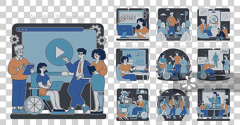 自适应技术平面图图片素材