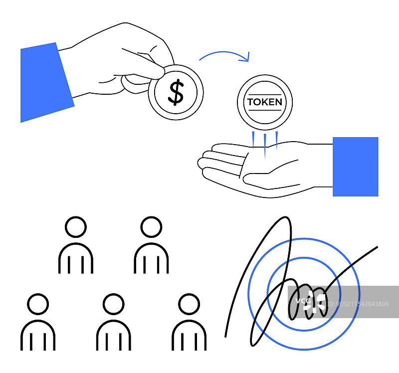 将货币兑换为区块链代币图片素材