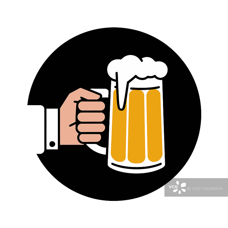 手握满溢的啤酒杯图片素材