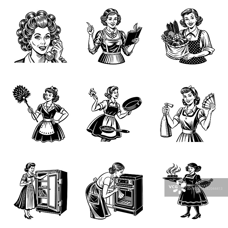 复古家庭主妇图片素材
