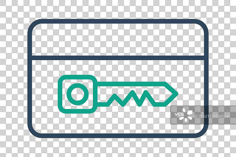 钥匙卡线条图标风格图片素材