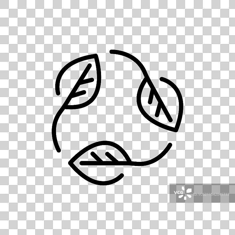 回收黑色轮廓图标，表示由...制成的回收材料图片素材