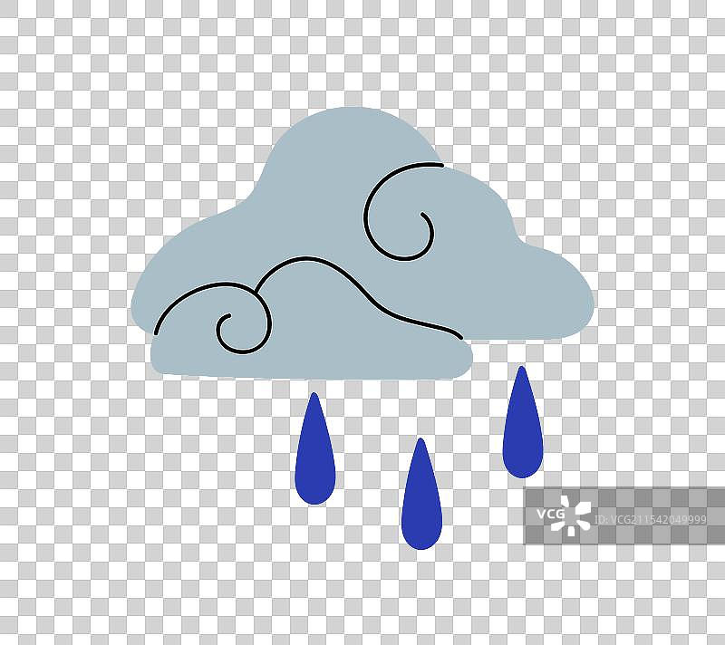 黑云和雨滴的图标图片素材