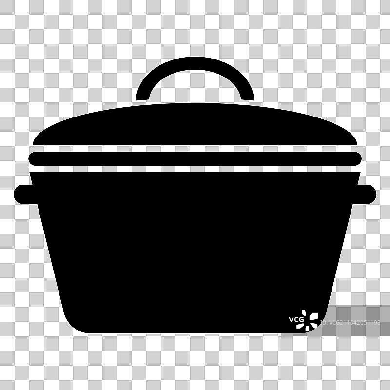 时尚的黑色炊具图标，适用于厨房使用图片素材