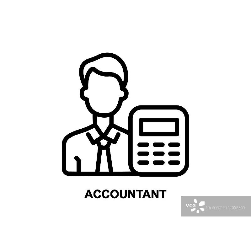 会计师图标线性设计图片素材