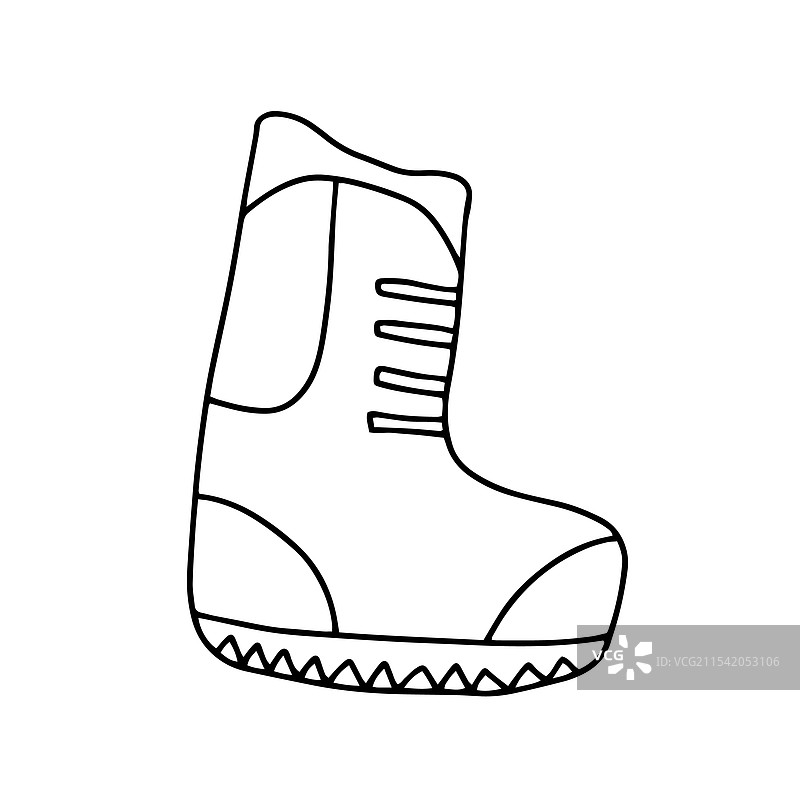 冬季雪地靴手绘草图图片素材