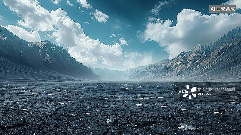 【AI数字艺术】无人区戈壁滩原野汽车广告背景图图片素材