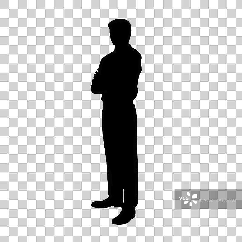 商务人士工作制服动作黑色剪影图片素材