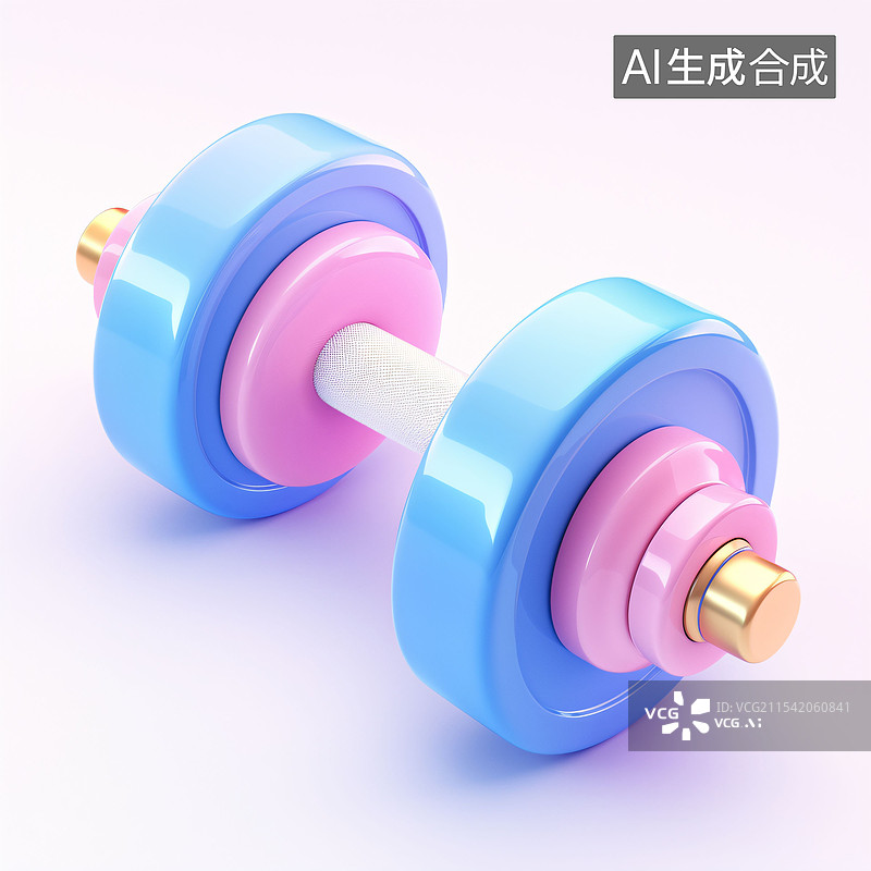 【AI数字艺术】哑铃、杠铃、健身房、健身、卡通、可爱、C4D图片素材