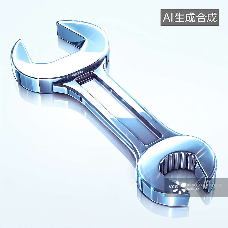 【AI数字艺术】扳手、修理工具、铁制、卡通、可爱、C4D图片素材