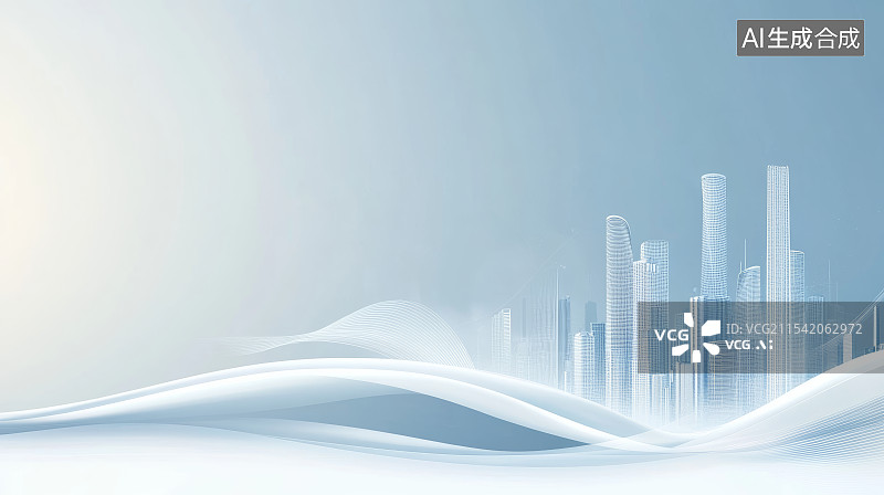 【AI数字艺术】抽象城市建筑背景图片素材