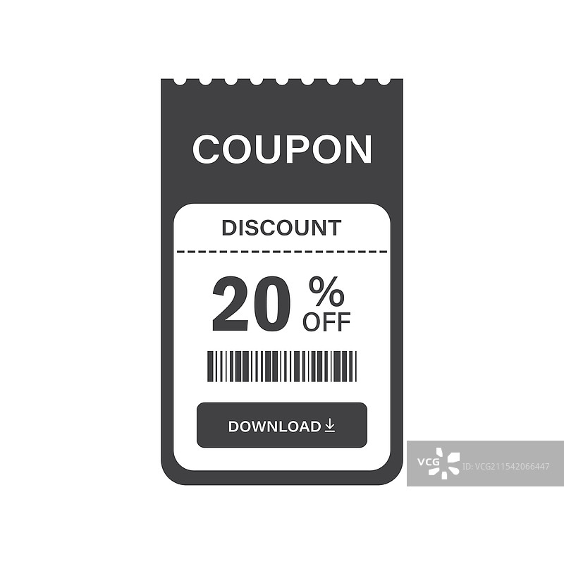 平面风格的礼品券图标，享受20%的折扣图片素材