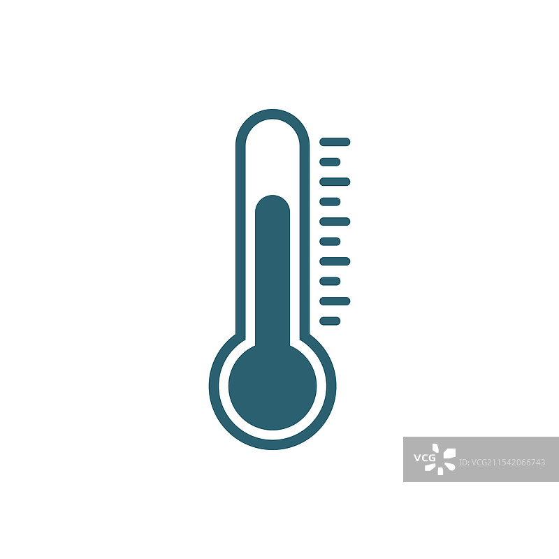平面风格的温度计图标，气候控制开启中图片素材
