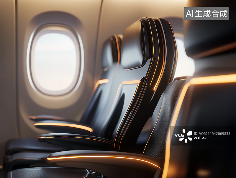 【AI数字艺术】飞机座位舱图片素材
