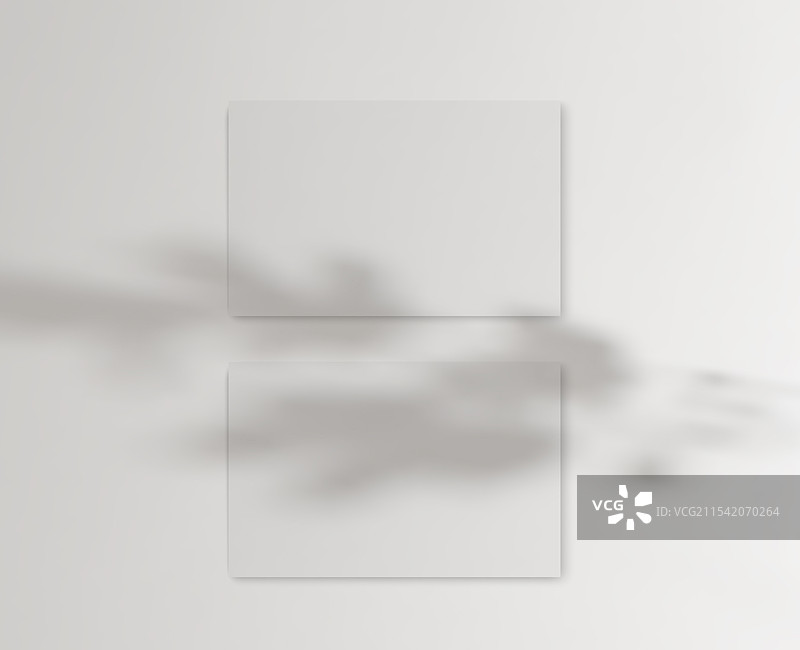 带阴影叠加效果的名片模型图片素材
