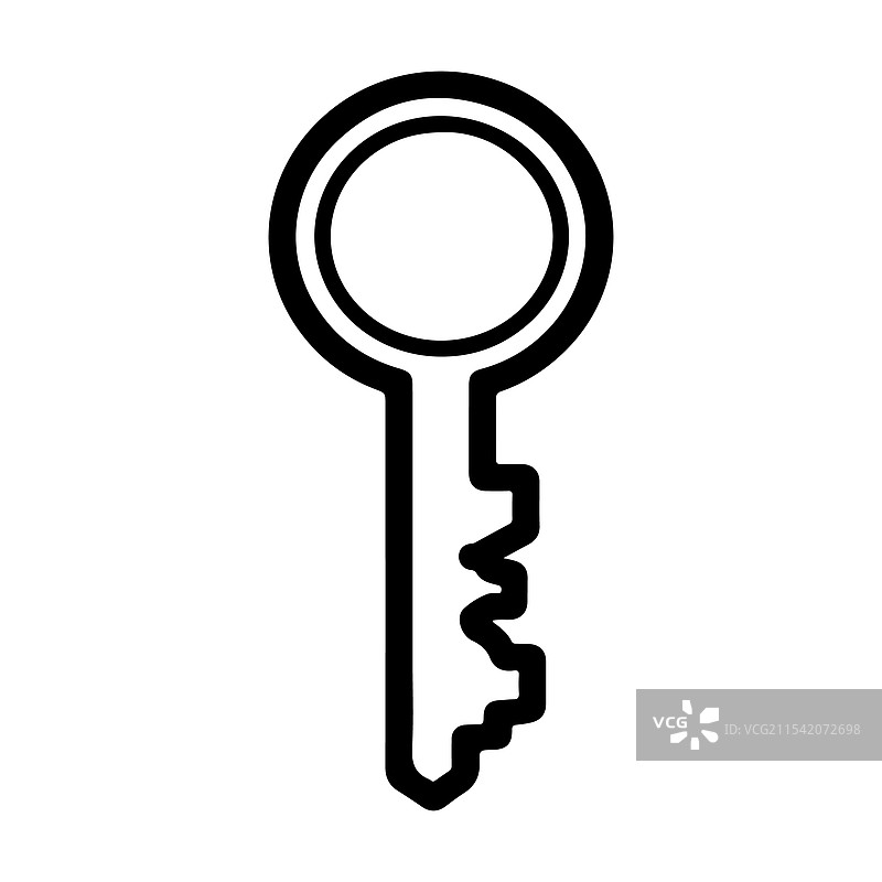 白色背景上的钥匙轮廓图标图片素材