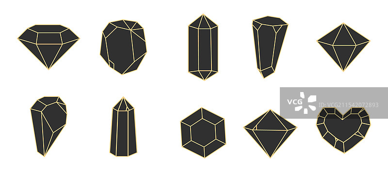 水晶宝石多边形石轮廓宝石图片素材