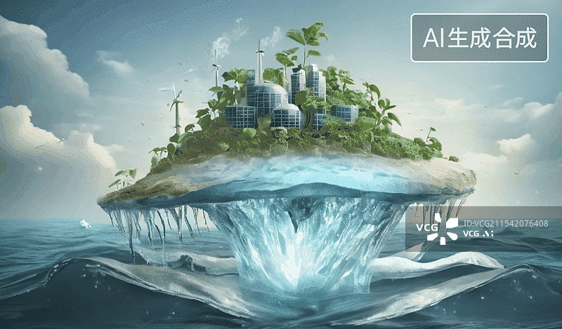 【AI数字艺术】未来浮岛图片素材
