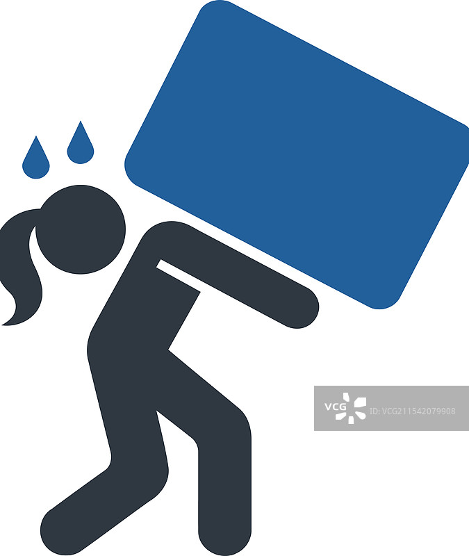 女性搬运重箱子的图标图片素材