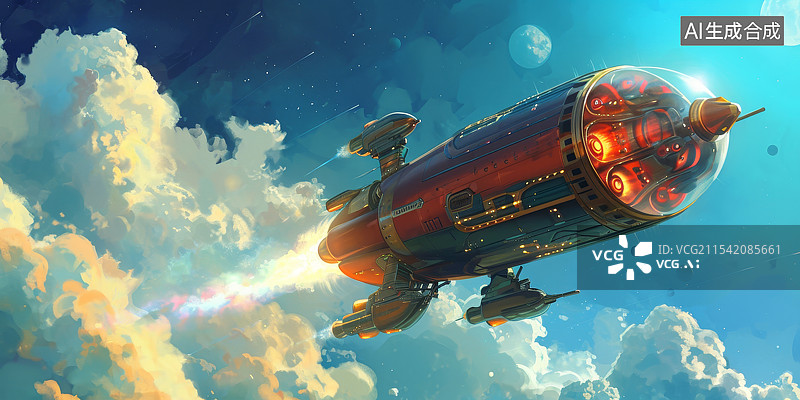 【AI数字艺术】太空中的人造卫星图片素材