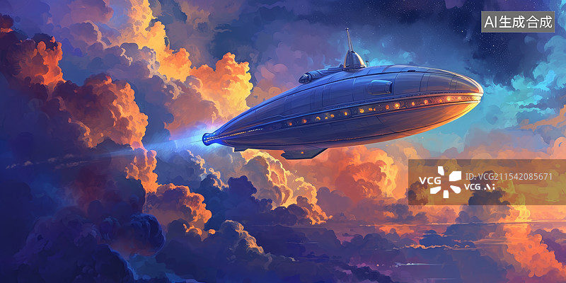 【AI数字艺术】太空中的人造卫星图片素材